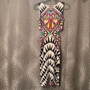 Mara Hoffman Neon geometric print cut out dress XS